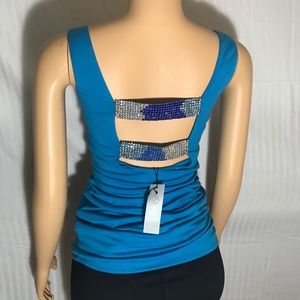SKY Brand Royal Blue Rhinestone Tank Top